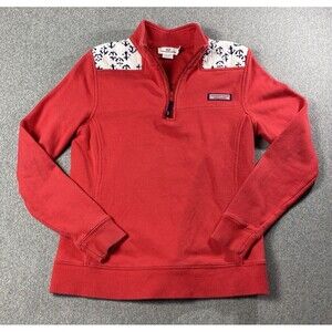Vineyard Vines Red  Shep Shirt 1/4 Zip Pullover Sweatshirt Womens Size XXS